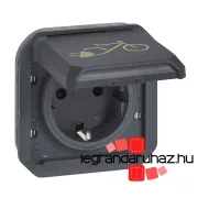   Legrand Plexo 55 2P+F csatlakozóaljzat elektromos kerékpárok töltéséhez 16A, antracit, Legrand 069886L