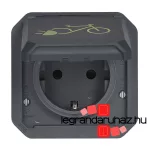 Legrand Plexo 55 2P+F csatlakozóaljzat elektromos kerékpárok töltéséhez 16A, antracit, Legrand 069886L