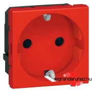   Legrand Program Mosaic 2P+F aljzat, biztonsági zsaluval, rugós, 2m, piros, Legrand 077218