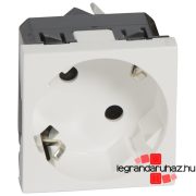   Legrand Program Mosaic 2P+F aljzat 45°-os, biztonsági zsaluval, rugós, 2m, fehér, Legrand 077245