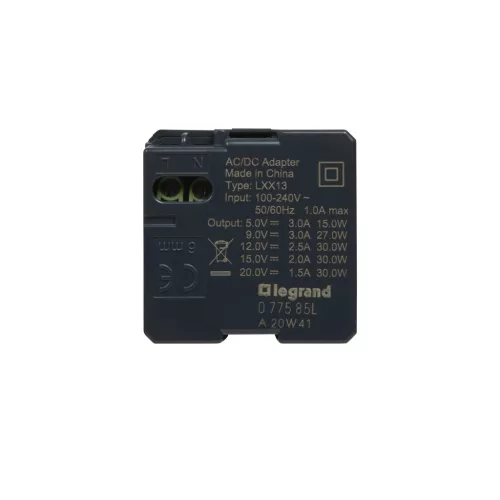 Legrand Program Mosaic 1 x USB-C Power Delivery töltőaljzat - 3 A - 30 W, 2 modul, fehér, Legrand 077585L