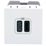Legrand Program Mosaic 1 x USB-C Power Delivery töltőaljzat - 3 A - 30 W, 2 modul, fehér, Legrand 077585L