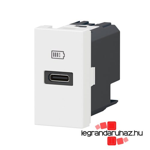 Legrand Program Mosaic USB-C töltőaljzat - 3 A - 20 W, 1 modul, fehér, Legrand 077690L