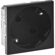   Legrand Program Mosaic 2P+F aljzat 45°-os, biztonsági zsaluval, rugós, 2m, fekete, Legrand 079355L