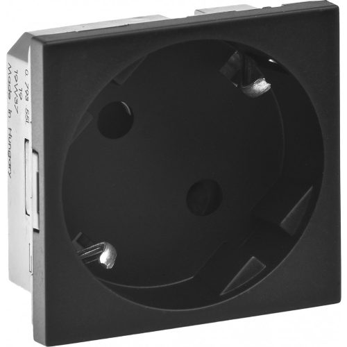 Legrand Program Mosaic 2P+F aljzat 45°-os, biztonsági zsaluval, rugós, 2m, fekete, Legrand 079355L