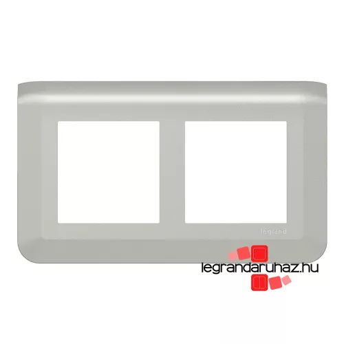 Legrand Program Mosaic 2x2 modulos keret, vízszintes, alumínium , Legrand 079364L