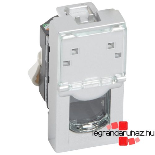 Legrand Program Mosaic LCS2 RJ45 aljzat Cat.5e FTP, 1 mod, alumínium, Legrand 079452