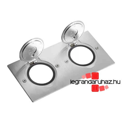 Legrand Mini téglalap alakú padlódoboz csatlakozóaljzathoz, rozsdamentes acél, Legrand 089702