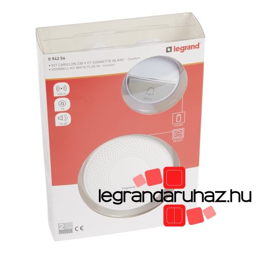 Legrand Vezeték nélküli csengő STANDARD szett fehér 230V-os, Legrand 094254