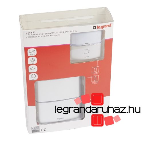 Legrand Vezeték nélküli csengő PRÉMIUM szett alumínium elemes, Legrand 094271