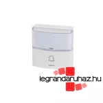 Legrand Kiegészítő PRÉMIUM szögletes csengőnyomó gomb IP54-es, 100m-es hatótávolsággal, elemmel, fehér, Legrand 094279