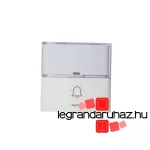 Legrand Kiegészítő PRÉMIUM szögletes csengőnyomó gomb IP54-es, 100m-es hatótávolsággal, elemmel, fehér, Legrand 094279