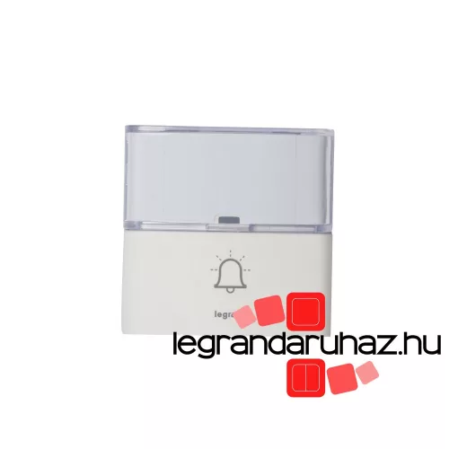 Legrand Kiegészítő PRÉMIUM szögletes csengőnyomó gomb IP54-es, 100m-es hatótávolsággal, elemmel, fehér, Legrand 094279