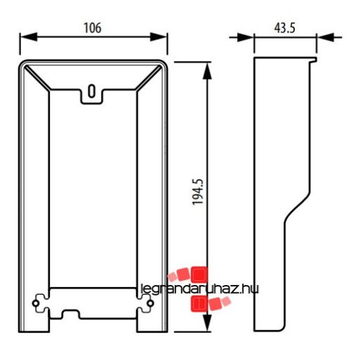 Legrand Esővédő keret Linea 3000 kaputáblához, Legrand 343051