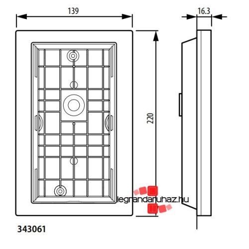Legrand Süllyesztőkeret Linea 3000 kaputáblához, Legrand 343061