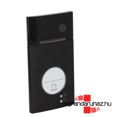 Legrand Bticino 2 vezetékes (SCS buszos) kaputelefon kiegészítő videó kaputábla: Linea 3000, 1 v. 2 lakásos, beépített proximity olvasóval, fekete, Legrand 343093