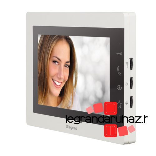 Legrand 2 vezetékes EASYKIT Essential kaputelefon kiegészítő: videó beltéri egység: 7''-os, színes kijelző, tápegység nélkül, fehér, Legrand 363225