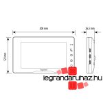 Legrand 2 vezetékes EASYKIT Plus kaputelefon kiegészítő: videó beltéri egység: 7''-os, színes kijelző, tápegység nélkül, tükörhatású, Legrand 364225