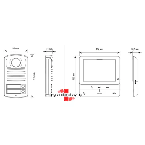 Legrand CLASSE100 V16B  videó kaputelefon szett, Legrand 364613