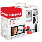   Legrand 2 vezetékes EASYKIT Essential videó kaputelefon szett: színes videó (7''), bővíthető 1 lakásos, DIN moduláris táppal, fehér, Legrand 367915