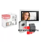 Legrand 2 vezetékes EASYKIT Essential videó kaputelefon szett: színes videó (7''), bővíthető 1 lakásos, DIN moduláris táppal, fehér, Legrand 367915