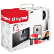   Legrand 2 vezetékes EASYKIT Plus videó kaputelefon szett: színes videó (7''), bővíthető 1 lakásos, DIN moduláris táppal, tükörhatású, Legrand 368915