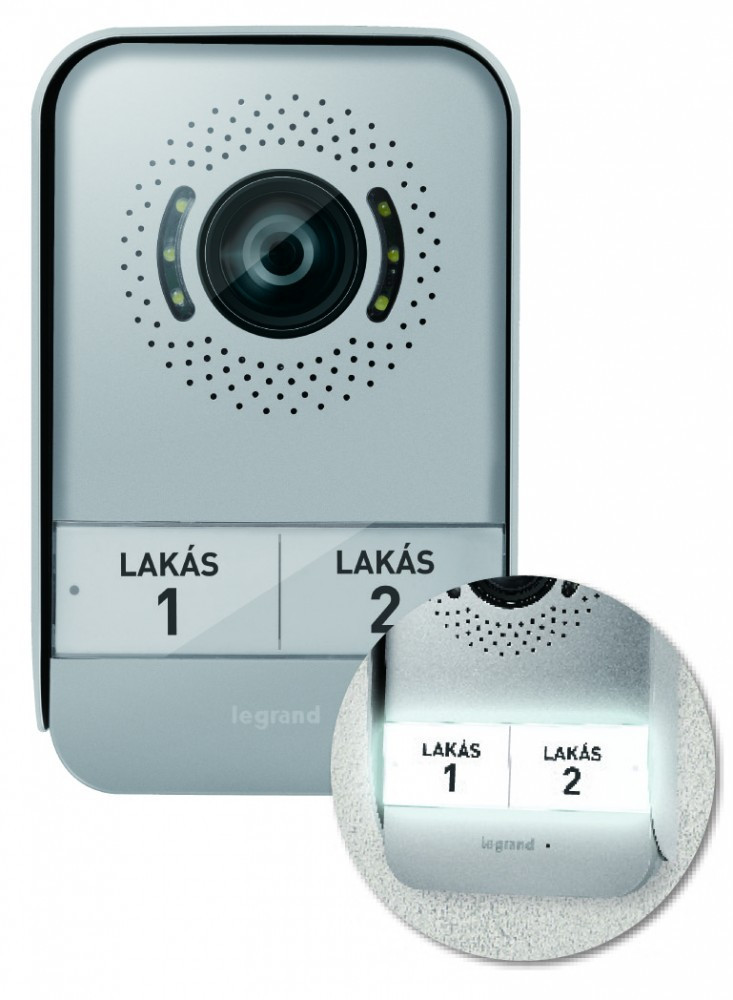 Legrand 2 vezetekes kulteri egyseg, video, szines, 1 v. 2 nyomogomb ...