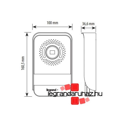 Legrand 2 vezetékes kültéri egység, videó, színes, 1 v. 2 nyomógomb, Legrand 369339