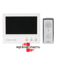   Legrand 4-vezetékes színes videó kaputelefon szett, kihangosított, 1 lakásos, 7"-os beltéri egységgel, Legrand 369580