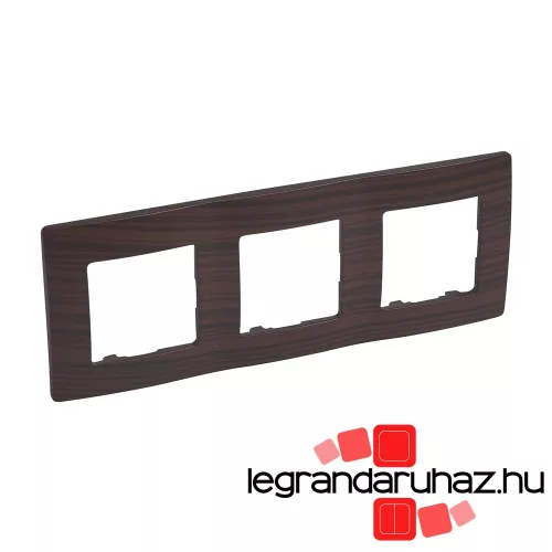Legrand Niloé hármas keret, sötét fa dekor, Legrand 397093
