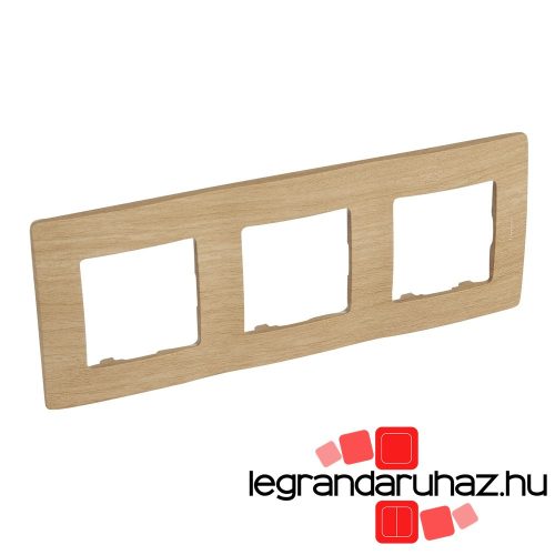 Legrand Niloé hármas keret, világos fa dekor, Legrand 397097