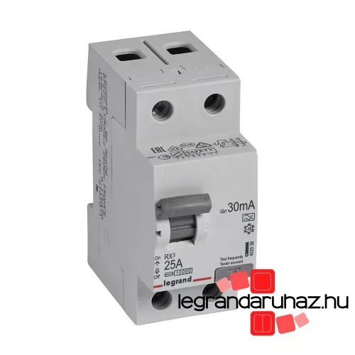Legrand RX3 áram-védőkapcsoló 2P 25A A 30MA, Legrand 402036