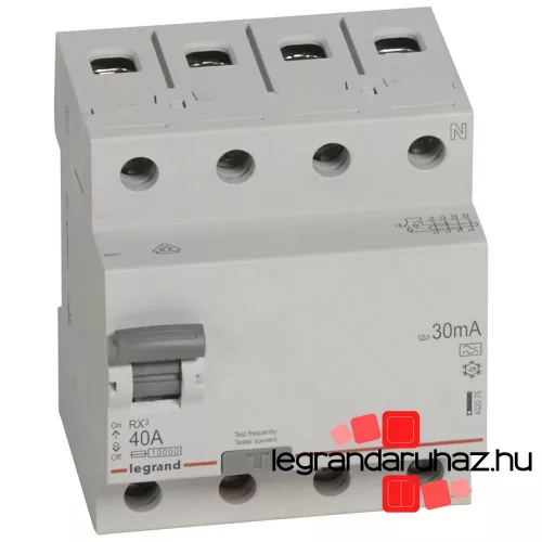 Legrand RX3 áram-védőkapcsoló 4P 40A A 30MA, Legrand 402075