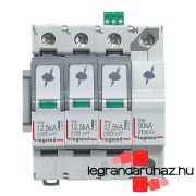  Legrand Túlfeszültség-levezető T1+T2 12,5KA 3P+N NR +SD, Legrand 412277