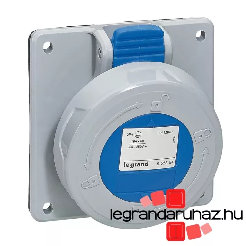 Legrand P17 Tempra Pro Dafbe162k06T 230V IP67 döntött aljzat, Legrand 555384