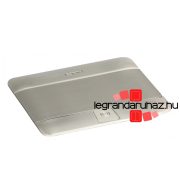   Legrand Pop-up doboz bútorlapba, üres, 4 modul, rögzítőkerettel és kábeltartó dobozzal, rozsdamentes acél, Legrand 654000