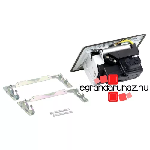 Legrand Pop-up doboz bútorlapba, üres, 4 modul, rögzítőkerettel és kábeltartó dobozzal, fehér, Legrand 654001