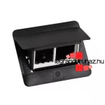 Legrand Pop-up doboz bútorlapba, üres, 4 modul, rögzítőkerettel és kábeltartó dobozzal, fekete, Legrand 654002