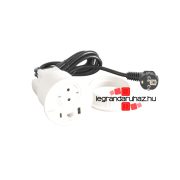   Legrand Incara Disq 80 - bútorba süllyeszthető 2P+F + USB A+C + RJ45 Cat.6 UTP aljzat, 2m kábellel, fehér, Legrand  654710