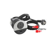   Legrand Incara Disq 80 - bútorba süllyeszthető 2P+F + USB A+C + RJ45 Cat.6 UTP aljzat, 2m kábellel, alumínium, Legrand  654712