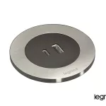 Legrand Incara Disq 60 - bútorba süllyeszthető USB A+C töltőaljzat, 2m kábellel és fedéllel, fekete, Legrand  654733