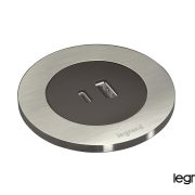   Legrand Incara Disq 60 - bútorba süllyeszthető USB A+C töltőaljzat, 2m kábellel és fedéllel, fekete, Legrand  654733