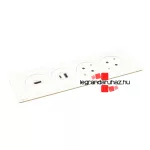 Legrand Incara Disq In 4 - bútorba süllyeszthető 2x2P+F + 1xUSB A+C + 1xHDMI aljzat, 2m kábellel, fehér, Legrand  654748
