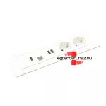 Legrand Incara Multilink - bútorba süllyeszthető, 8 modul, 2x2P+F + USB A+C + RJ45 Cat.6 UTP 1 modul + HDMI 1 modul aljzat, 2m kábellel, fehér, Legrand  654781