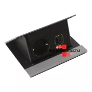   Legrand Incara Pop-up - bútorba süllyeszthető, 4 modul, 2P+F + USB A+C aljzat, 2m kábellel, rozsdamentes acél, Legrand  654822