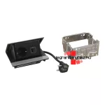 Legrand Incara Pop-up - bútorba süllyeszthető, 4 modul, 2P+F + USB A+C aljzat, 2m kábellel, rozsdamentes acél, Legrand  654822