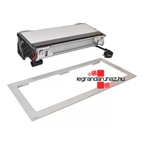 Legrand Incara Flip up - bútorba süllyeszthető, 12 modul, 5x2P+F + USB A+C aljzat, 2m kábellel, alumínium, Legrand  654856