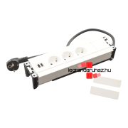   Legrand Incara Multilink - bútorba süllyeszthető, 8 modul, 3x2P+F + USB A+C aljzat, 2m kábellel, fehér, Legrand  654862
