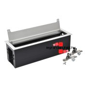   Legrand Incara Top access - bútorba süllyeszthető, 12 modul (385 mm széles), üres, rozsdamentes acél, Legrand  654873