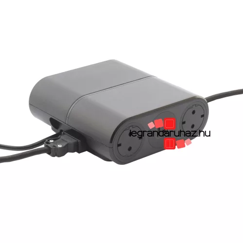 Legrand Incara Link'on bővíthető (kat. Szám: 654889-cel) elosztóállomás, 4x2P+F + 2xUSB A+C + HDMI és 2,5m kábellel, fekete, Legrand  654887
